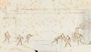 Il Gioco Della Pelota A Rete by Luigi Sabatelli