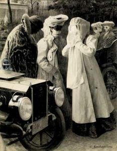 La Vie Mondaine En Auto, Vers 1905 by Louis Remy Sabattier