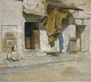 Orientalist Street Scene by Symeon Sabbides