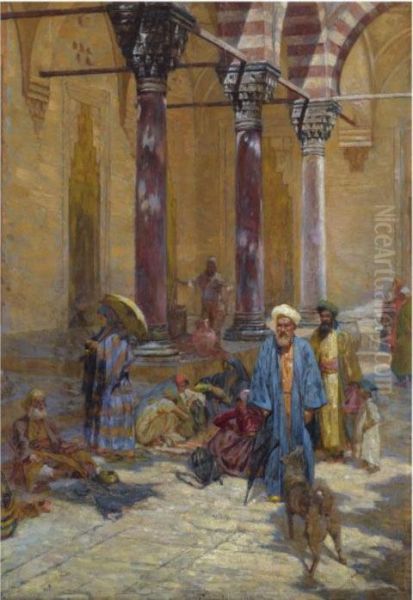 Oriental Scene In A Mosque's Precinct - view 1