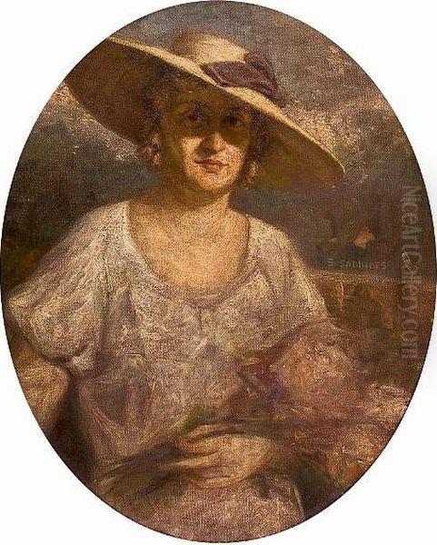 Lady With Straw Hat - view 1