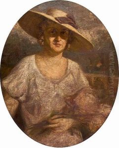 Lady With Straw Hat by Symeon Sabbides