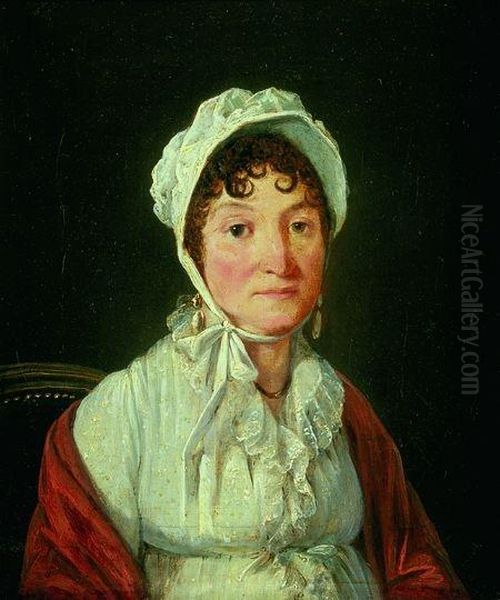 Portrait De Jeune Femme Au Chle Rouge - view 1