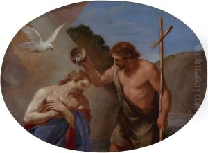 The Baptism Of Christ by Andrea Sacchi