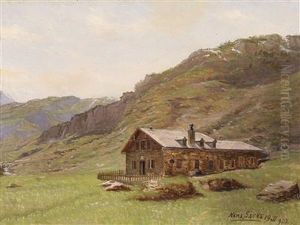 View Of The Rainer Cabin In Kaprun by Hans Sachs