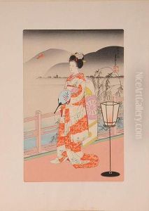 Geisha Girl In Summer by Hasegawa Sadanobu