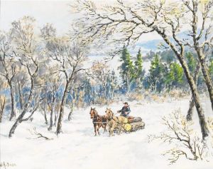 Hauling Logs by William Harvey Sadd