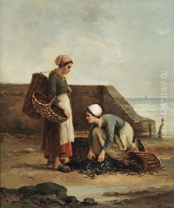 Two Fisher Women by Philippe Lodowyck Jacob Sadee