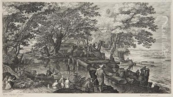 River Landscape With A Watermill - view 1