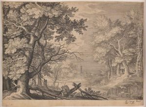 Uferlandschaft Mit Figurenstaffage by Aegidius Sadeler or Saedeler