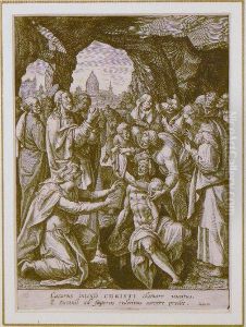 Lazarus Intenso Christi Clamore Vocatus, E Tumuli Ad Superos Redivivus Carcere Profit by Jan Sadeler