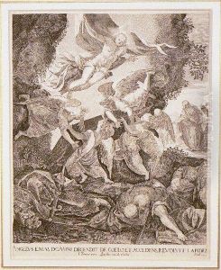 Angelus Enim Domini Decendit De Coeloet Accedens, Revolvit Lapidem by Jan Sadeler
