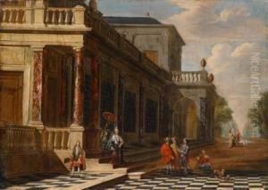 Elegante Gesellschaft Vor Einem Palast by Jacobus Saeys
