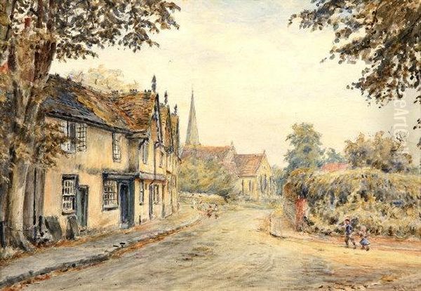 English Village Scene With Children - view 1