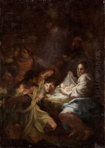 Adoration De L'enfant Jesus by Giovanni Camillo Sagrestani