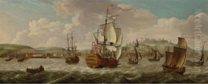 A British Man-of-war And Other Shipping Off Dover