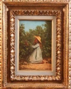 La Petite Fille Cueillant Des Baies
