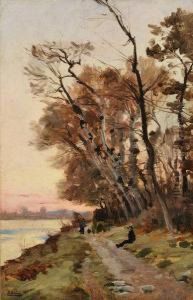 Promenade Au Bord Du Lac by Paul Jean Marie Sain
