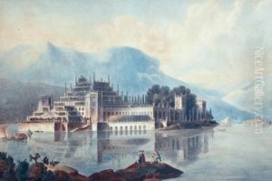 Vue D'isola La Bella Sur Le Lacboromee by Ange Henri Louis Saint Ange Desmaisons