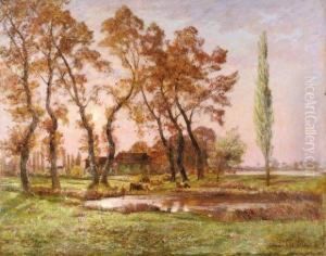 Troupeau En Automne by Jean Aime Saint-Cyr Girier