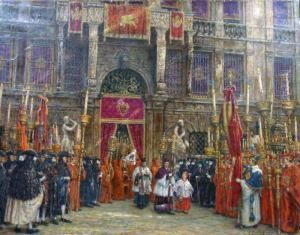 Une Procession A Venise by Joseph Saint-Germier