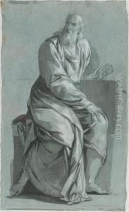 Study Of A Seated Saint, 1786. by Jean-Pierre Saint-Ours