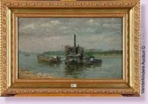 Drague Sur Le Fleuve by Henri Saintin