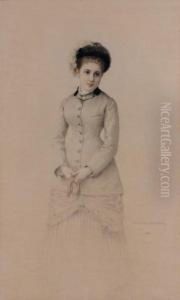 Portrait De Femme by Jules Emile Saintin