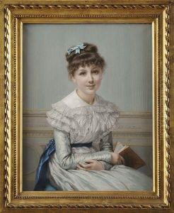 Portrait De Melle A. Robin by Jules Emile Saintin
