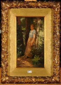 Jeune Fille Dans Un Sous-bois by Charles Prosper Sainton
