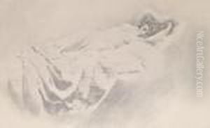 A Reclining Nude by Charles Prosper Sainton