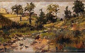 Paisaje Con Arroyo by Casimiro Sainz Y Sainz