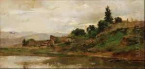 Paisaje Con Lago by Casimiro Sainz Y Sainz