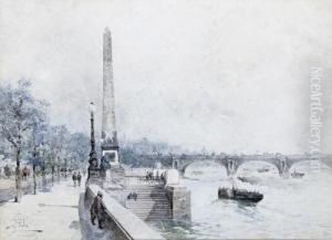 The Thames Embankment With A View Of Cleopatra's Needle by Paolo Sala