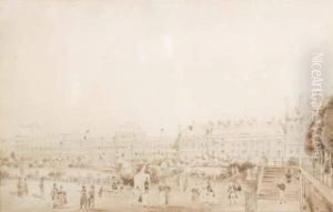 Vue Animee Du Chateau Des Tuileries by Friedrich Salathe