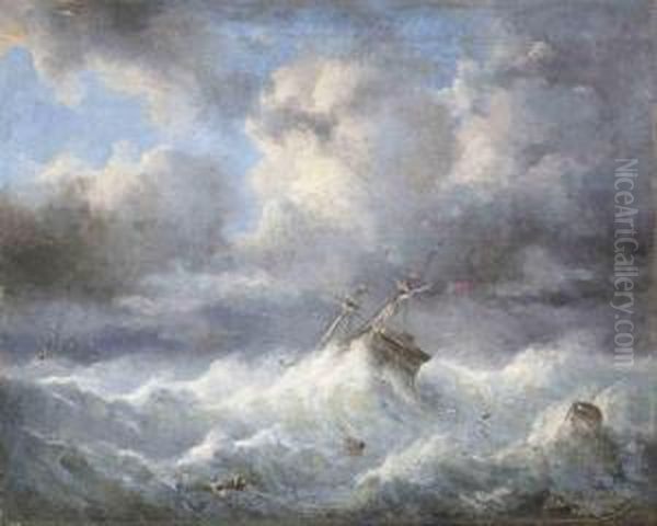 British Marine Vessel In Heavy Weather - view 1