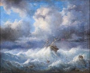Marina In Tempesta Con Velieri by Raden Sjarief B. Saleh