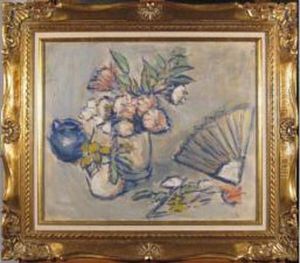 "nature Morte Aux Bouquets De Fleurs Et A L Eventail" "nature Morte Aux Bouquets De Fleurs Et A L Eventail"