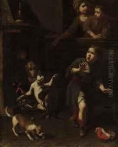 The Monkey And The Cat (aesop's Fable) by Tommaso Salini (Mao)
