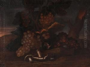 Natura Morta Con Uva E Funghi