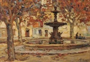 La Fontaine De Martigues by Fernand Salkin
