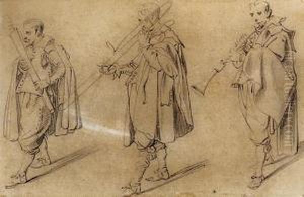 Three Standing Misicians - view 1