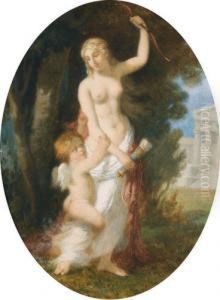 Venus Entwaffnet Amor by Jules Salles-Wagner