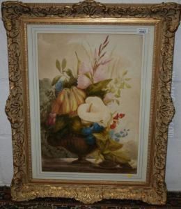 Still Life Of Flowers In An Urn by Eliza Salmon