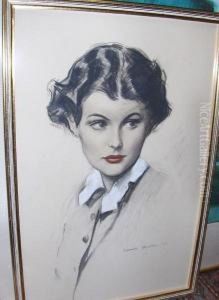 Portrait Of Joan Bright by J.M. Balliol Salmon