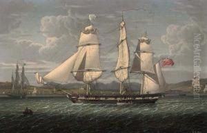 An Outward-bound 18-gun Merchantman At The 'tail Of The Bank' Portrayed In Three Positions
