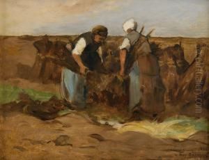 Franska Kvinnor I Skordearbete by Hugo Salmson