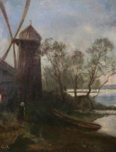 Kvinna Vid Vaderkvarn by Geskel Saloman