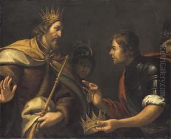 David Presented With The Crown And Bracelet Of Saul - view 1