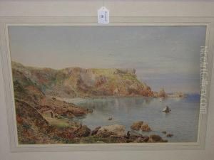 A View Near Torbay, Signed And Dated 1877, Watercolour by John William Salter